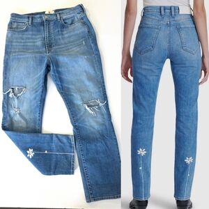 7 For All Mankind Jeans Slim Fit Daisy Spring Jeans Distressed Pants 31 Light